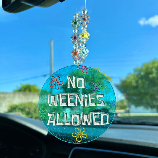 no weenies allowed car charm